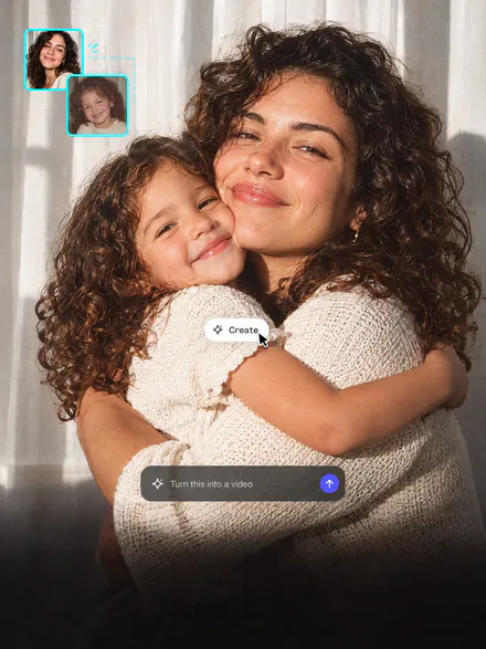Mulher abraçando a si mesma quando menina diante de uma cortina branca, as duas fotos dela nos cantos