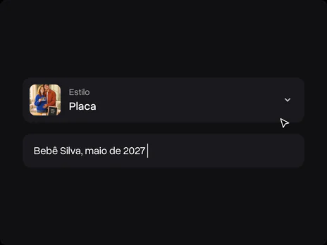 O seletor de estilo com Placa escolhido e o campo de detalhes opcional