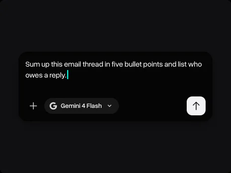 Message field with a prompt asking to sum up an email thread in five bullet points