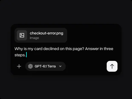 Message field with checkout-error.png attached and the question why the card is declined