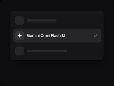 A lista de modelos com o Gemini Omni Flash 1.1 selecionado
