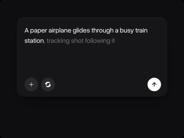 A prompt about a paper airplane gliding through a busy train station, with the send button