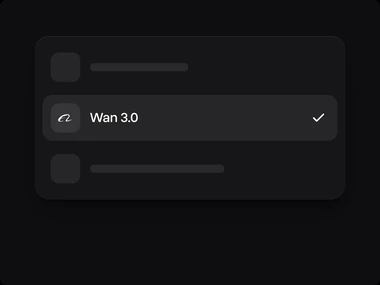 A lista de modelos com o Wan 3.0 selecionado