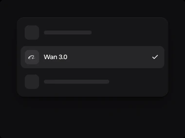 The model list with Wan 3.0 picked